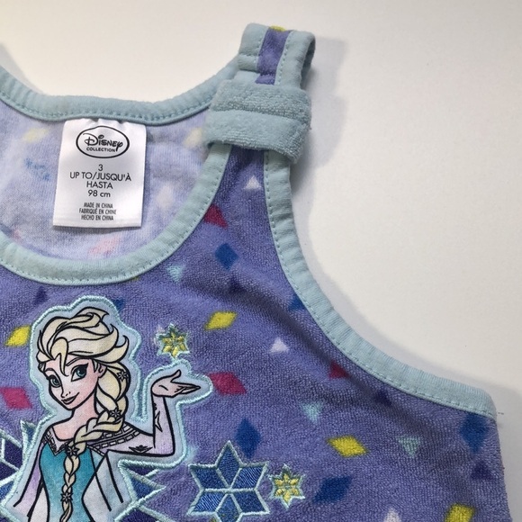 Disney Frozen Princess Elsa Periwinkle Multi Terrycloth Swimsuit Coverup 3T - Picture 5 of 11
